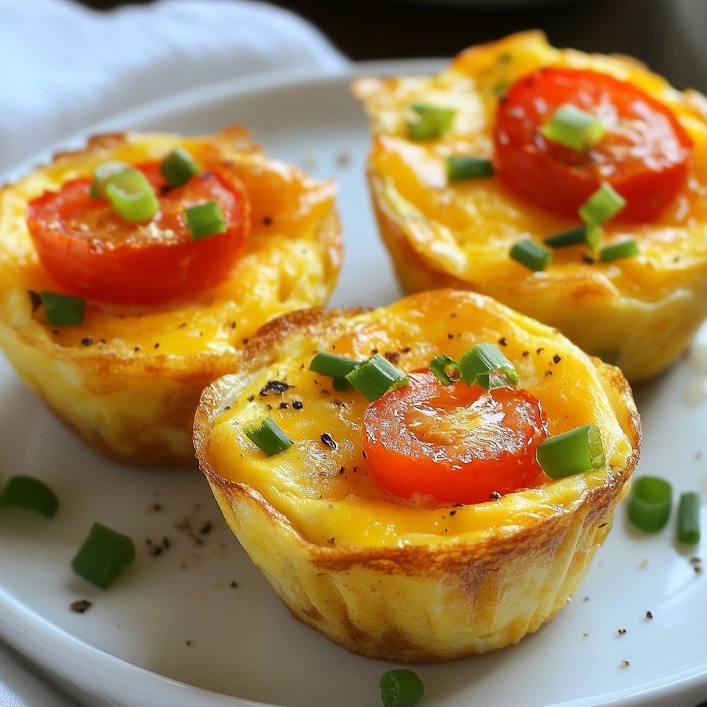 Make-ahead Meals Cheddar and Tomato Omelette Cups