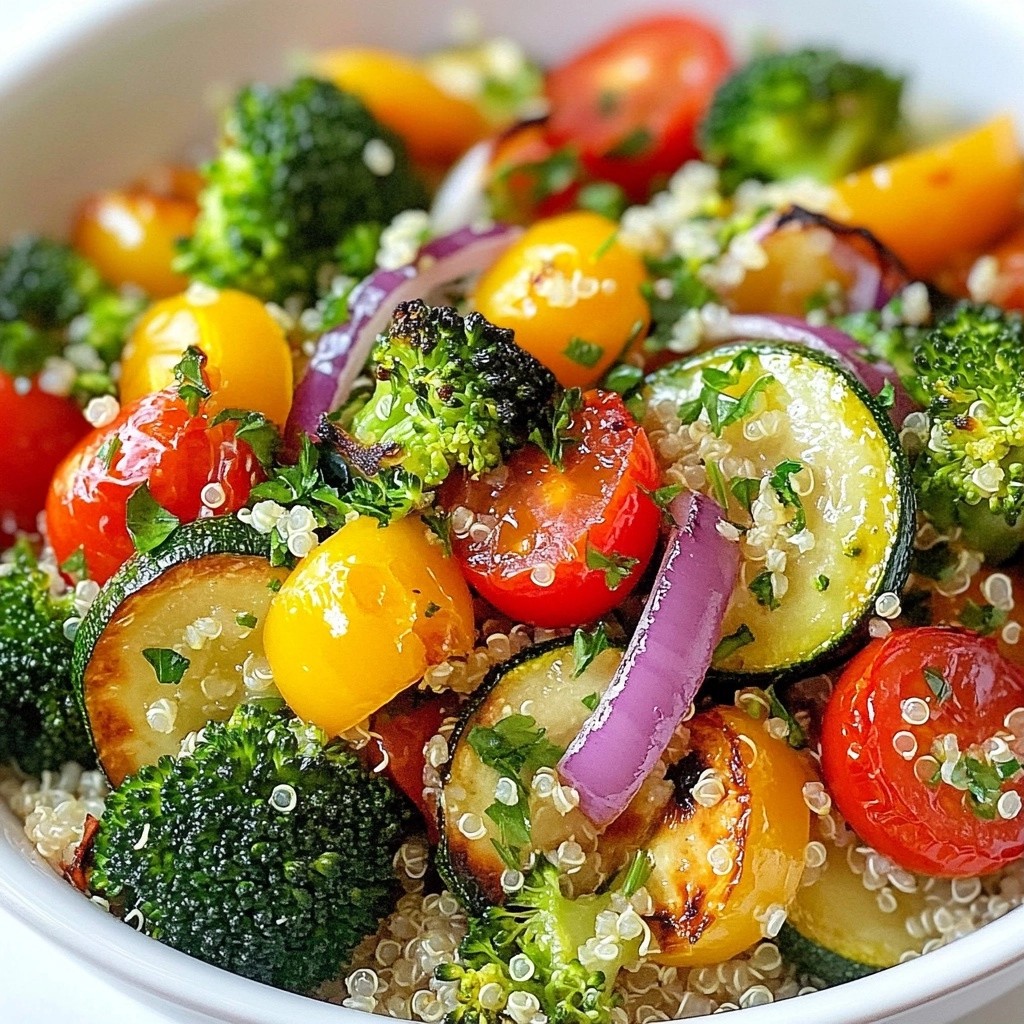 Savory Batch Cooking Herb Roasted Veggie Quinoa Recipe