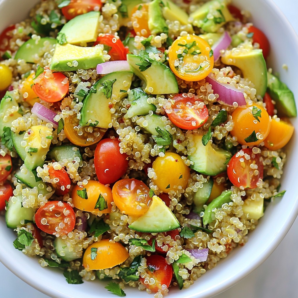 Healthy meal prep Zesty Quinoa & Avocado Salad