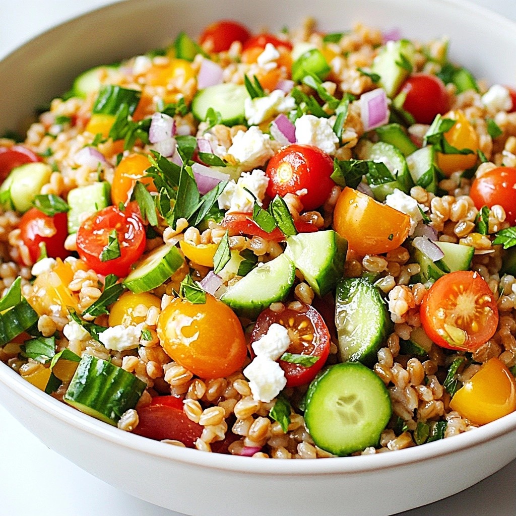 Healthy Meal Prep Lemon Herb Farro Salad Delight