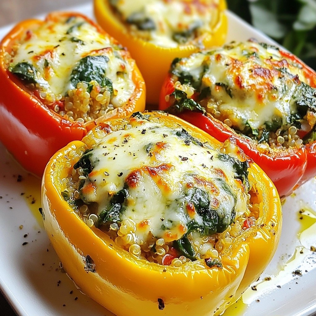 Easy Freezer Meals Spinach and Feta Stuffed Peppers