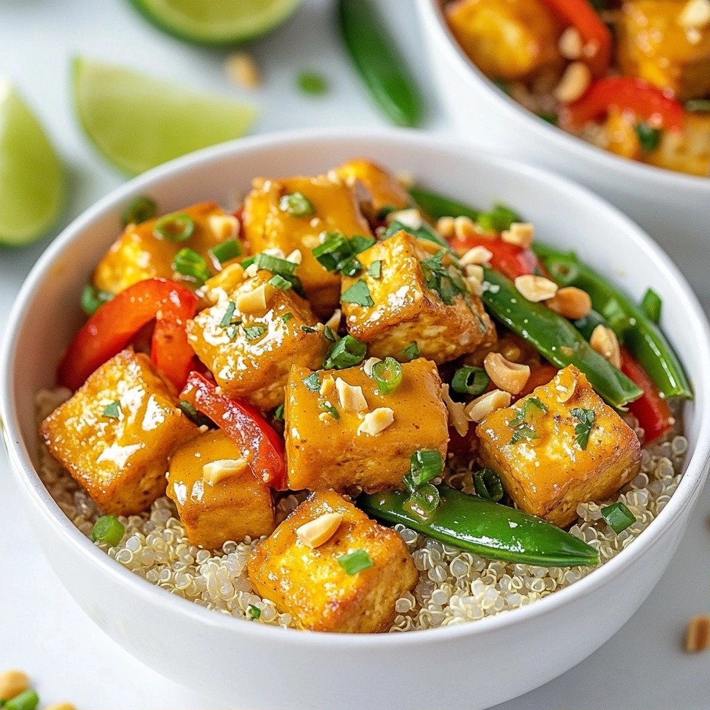 Quick Meal Prep Spicy Thai Peanut Tofu Bowls Delight