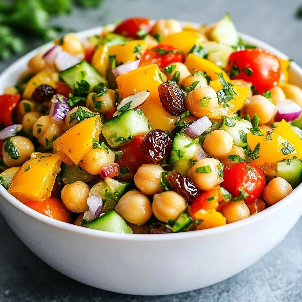 Healthy meal prep Moroccan Chickpea Salad Recipe
