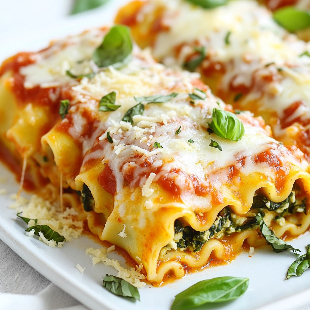 Easy Freezer Meals Spinach Lasagna Roll-Ups Recipe