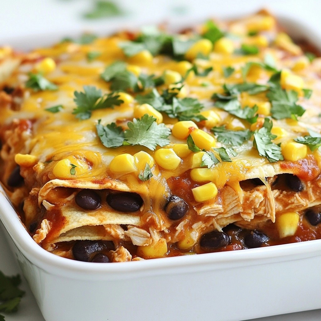 Easy Freezer Meals Cheesy Chicken Enchilada Delight