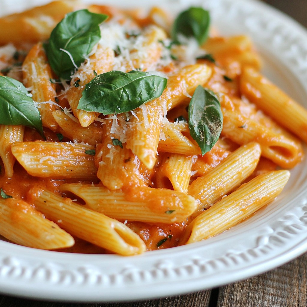 Easy freezer meals Creamy Tomato Basil Pasta Delight