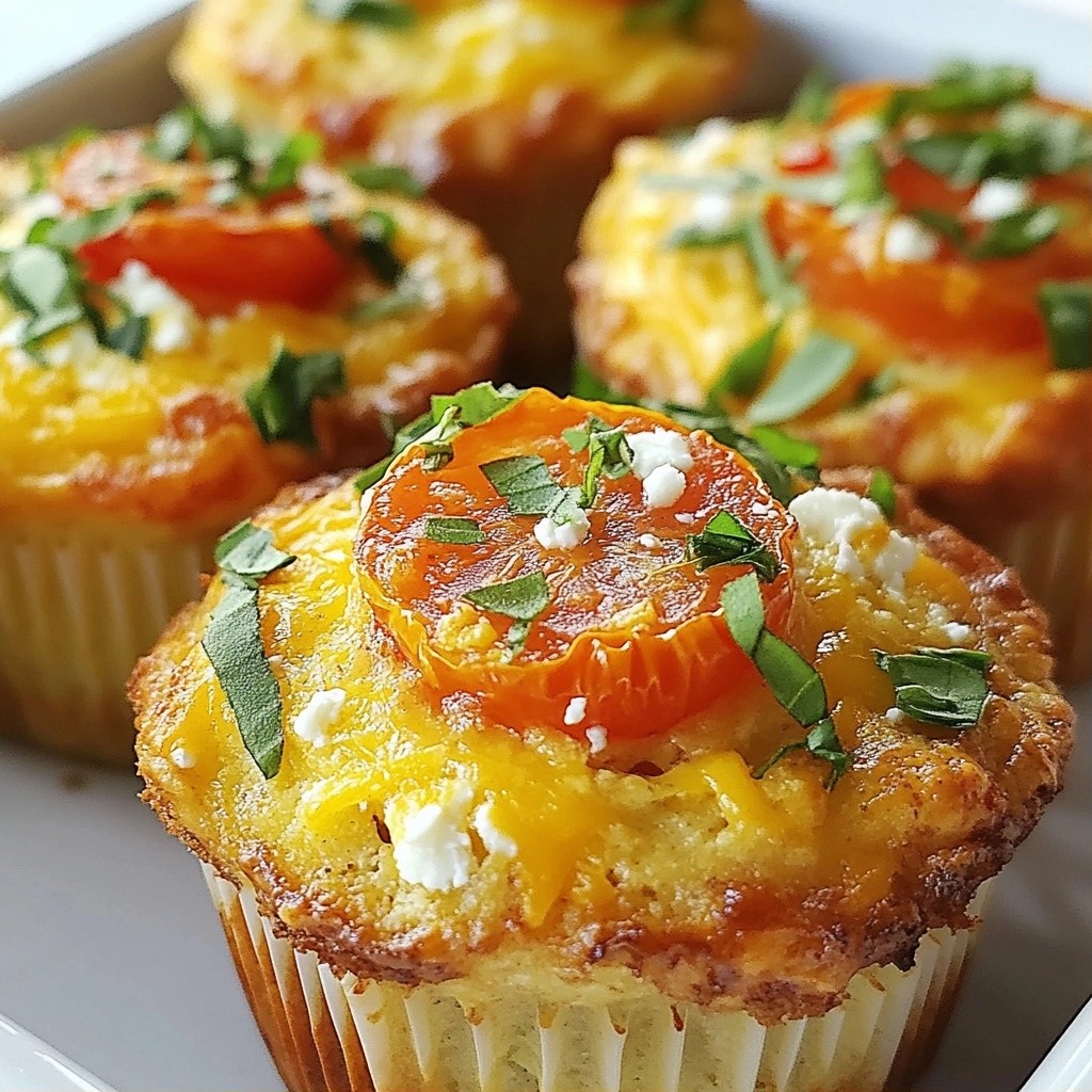 Savory Cheese and Tomato Breakfast Muffins Recipe