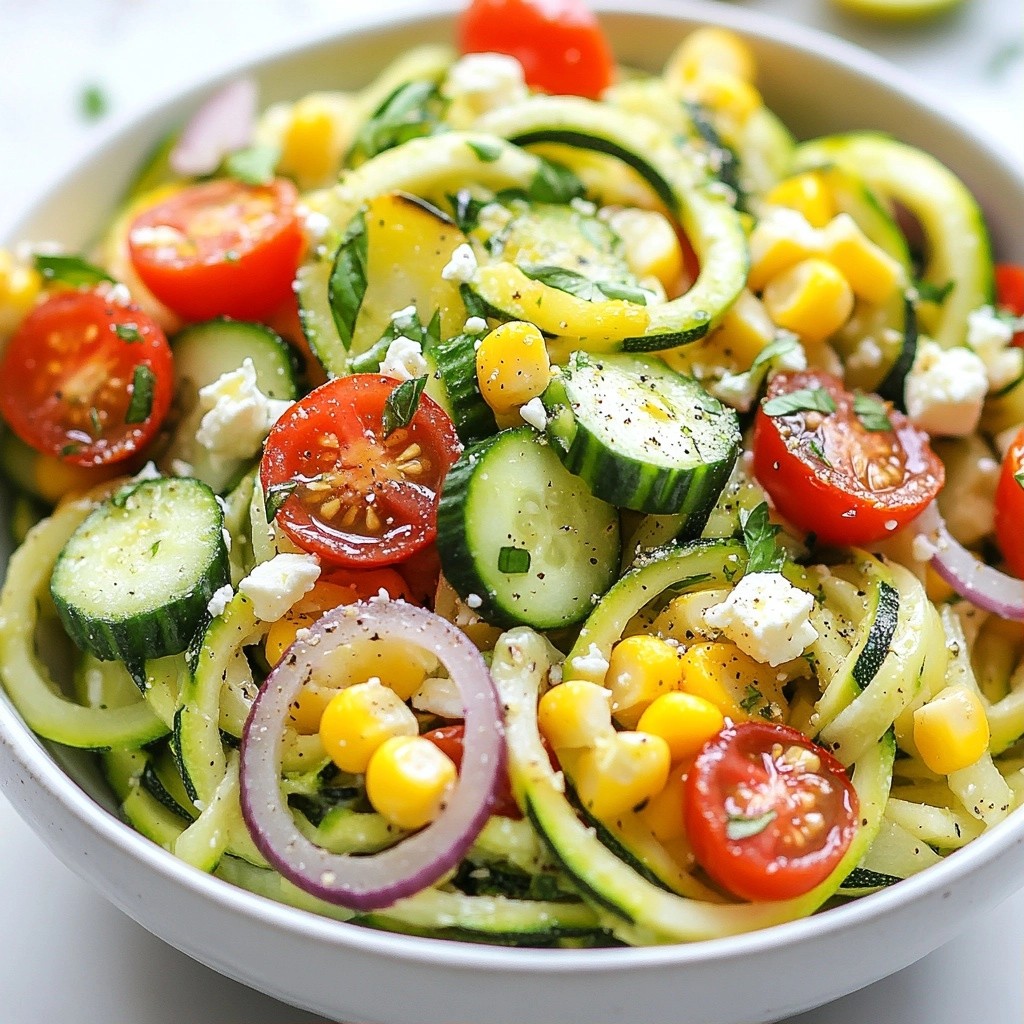 Healthy Meal Prep Zucchini Noodle Salad Bowls Easy