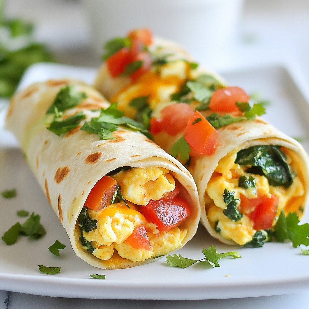 Make-ahead meals Spinach and Cheese Breakfast Burritos