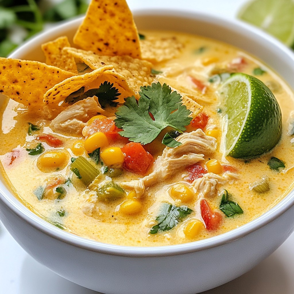 Batch Cooking Creamy Chicken Tortilla Soup Delight