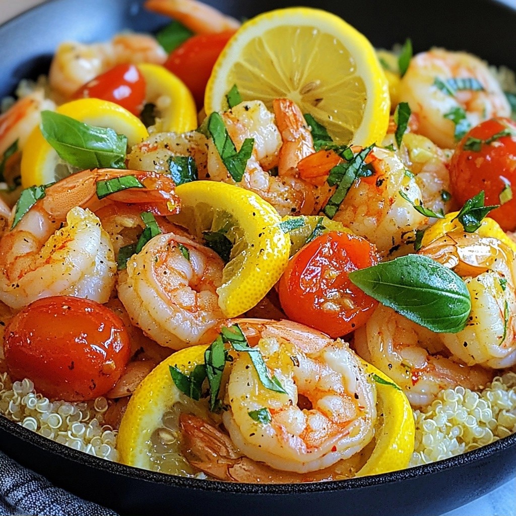 Quick meal prep Lemon Basil Shrimp Skillet Delight