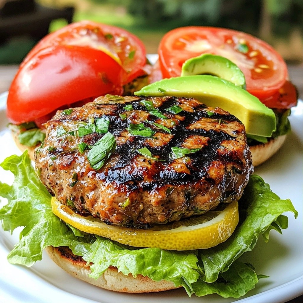 Healthy meal prep Grilled Lemon Herb Turkey Burgers