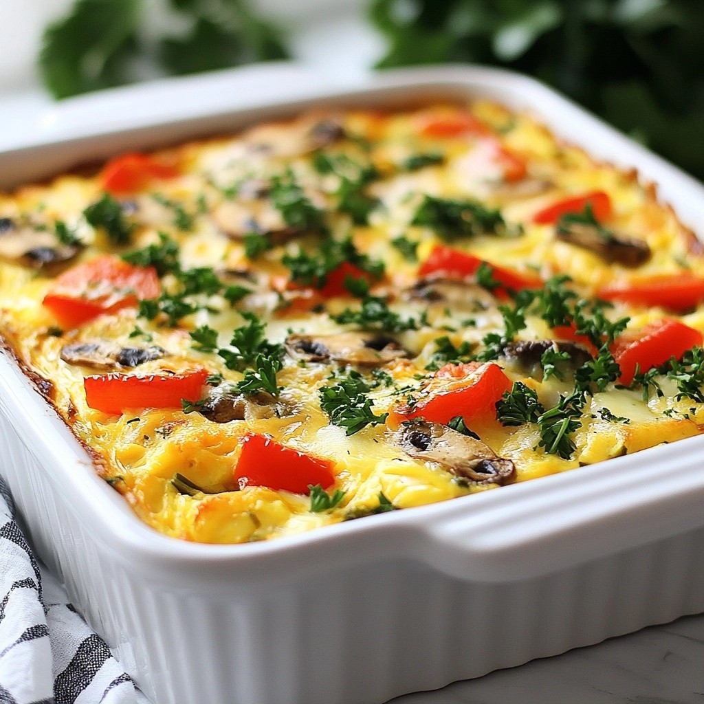 Savory Veggie Breakfast Casserole Easy Make-Ahead Meal