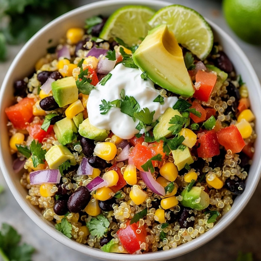 Healthy meal prep Mexican Quinoa and Black Bean Bowl