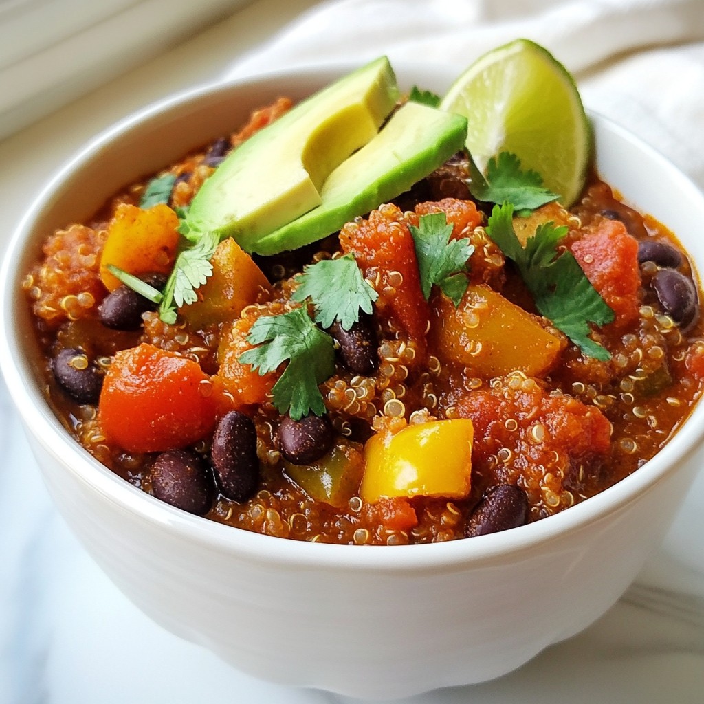 Batch Cooking Black Bean and Quinoa Chili Delight