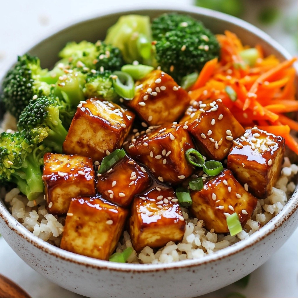 Healthy meal prep Sesame Ginger Tofu Bowls Recipe