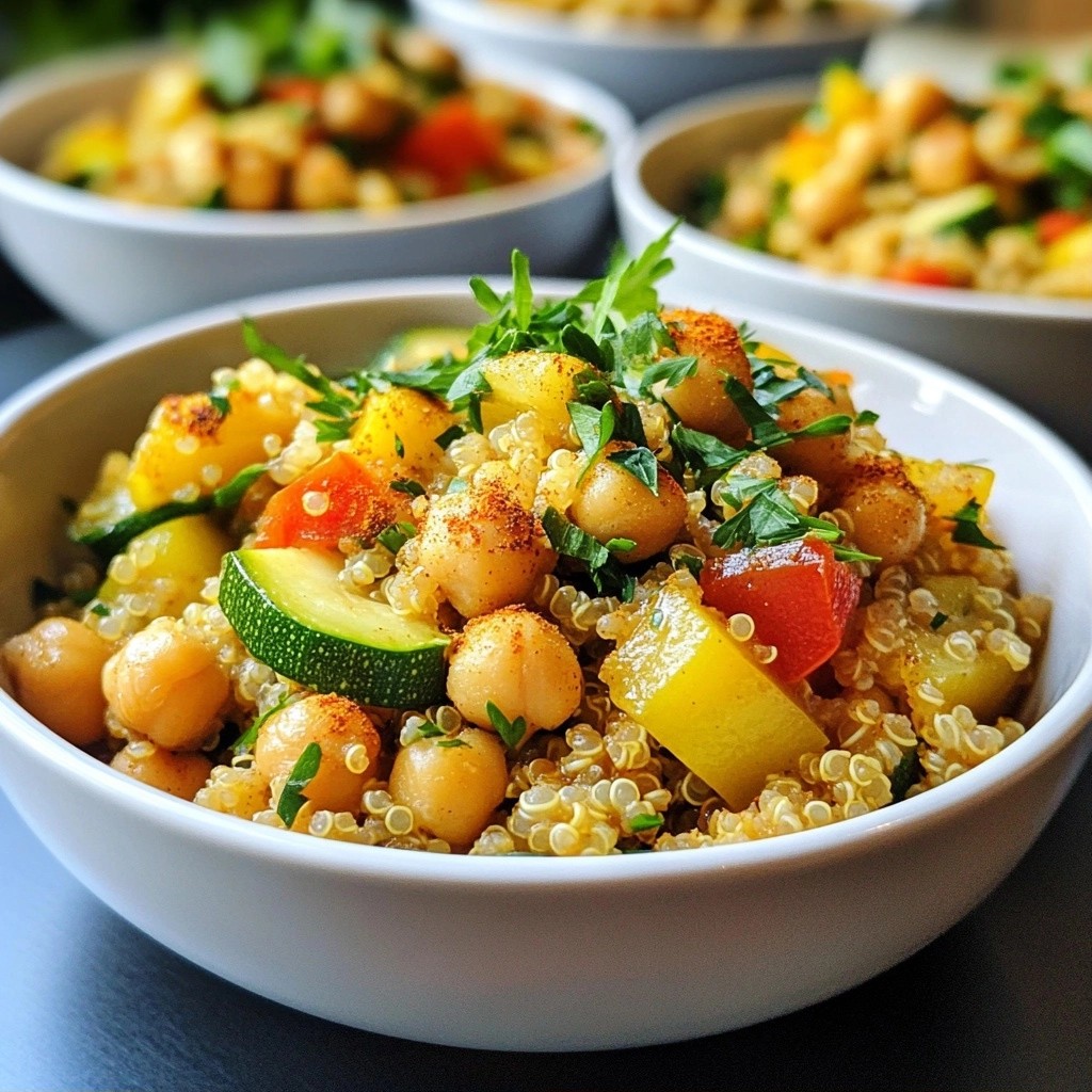 Batch Cooking Spiced Quinoa and Chickpea Skillet Meal