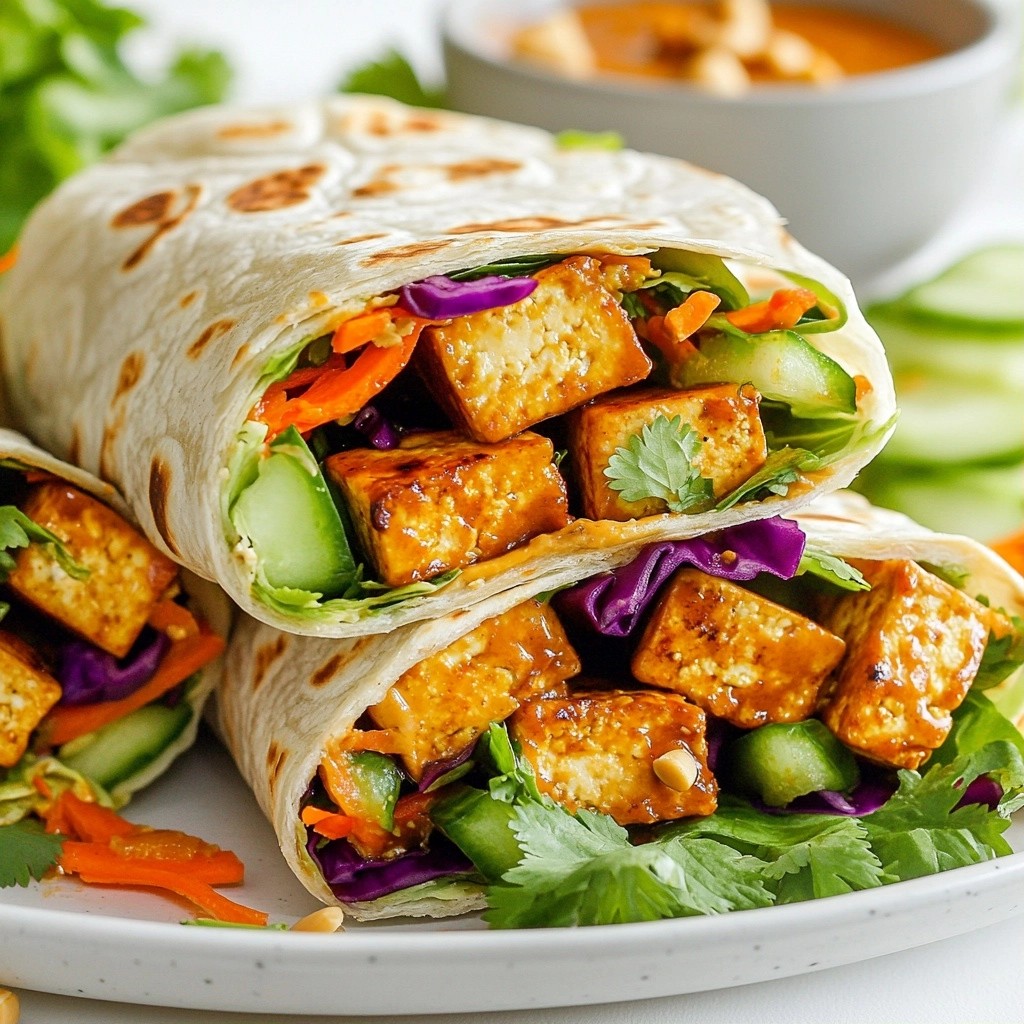 Healthy Meal Prep Spicy Thai Tofu Wraps Recipe