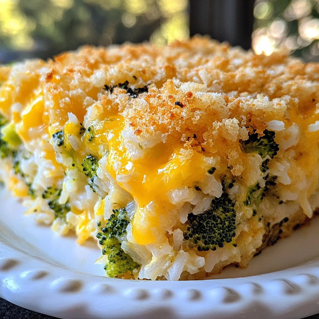 Easy Freezer Meals Cheesy Broccoli Rice Casserole