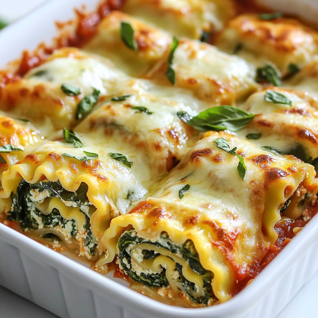 Easy Freezer Meals Spinach Lasagna Roll-Ups Recipe