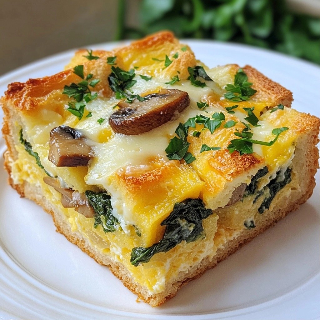Make-ahead meals Spinach and Mushroom Strata Delight