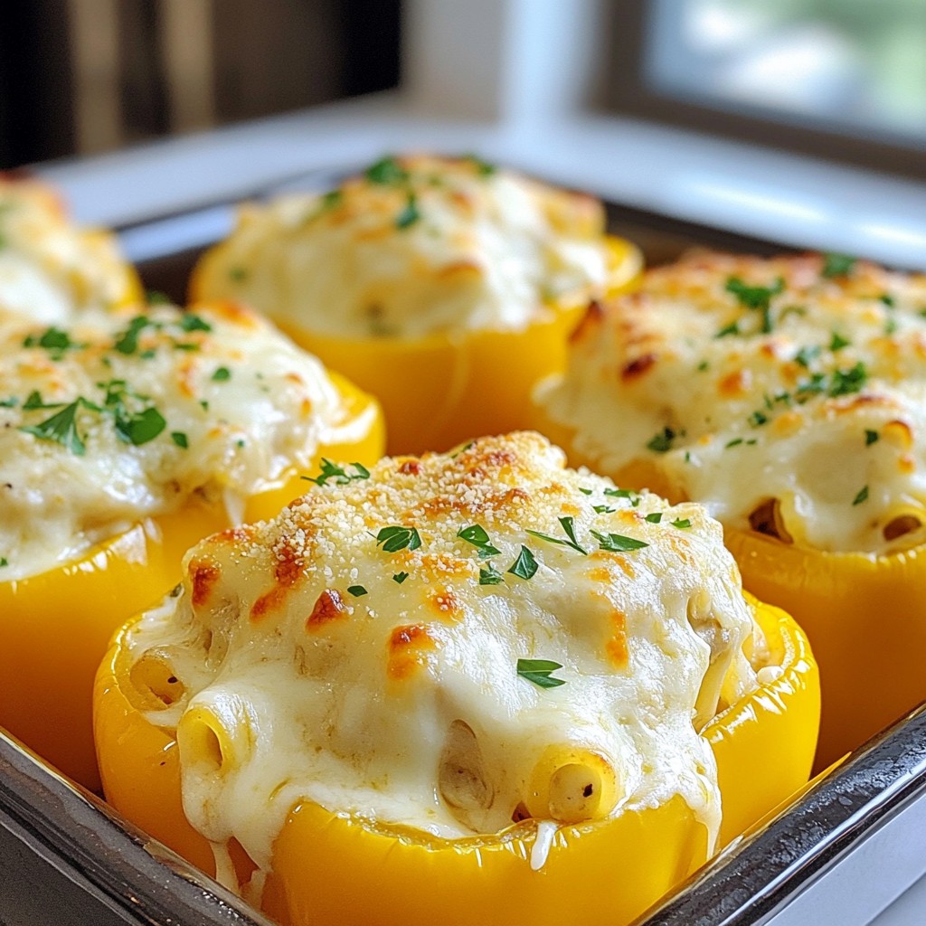 Easy Freezer Meals Chicken Alfredo Stuffed Peppers