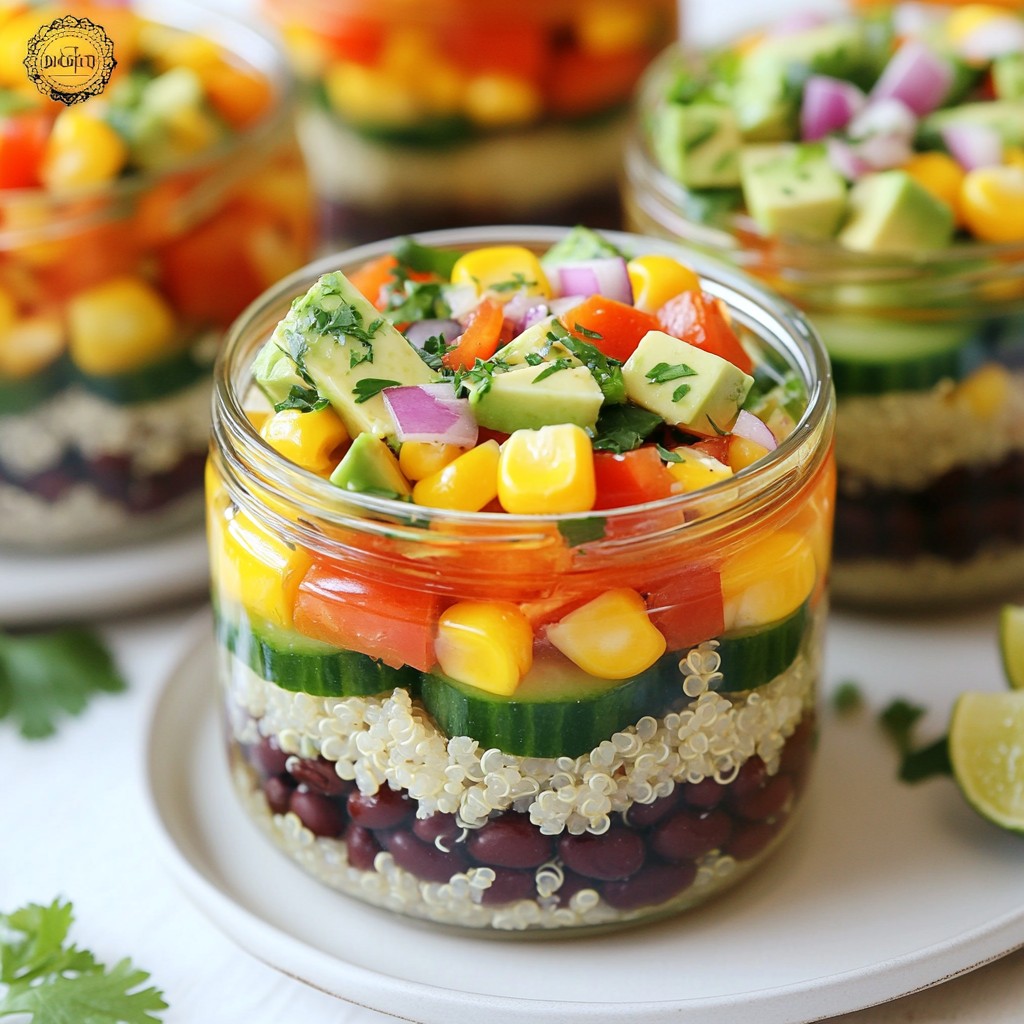 Healthy Meal Prep Quinoa Salad Jars for Nutrition
