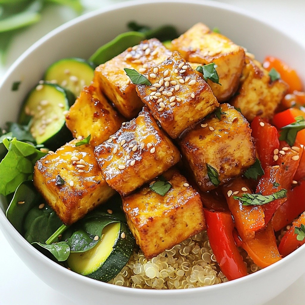 Healthy meal prep Grilled Tofu and Quinoa Bowls