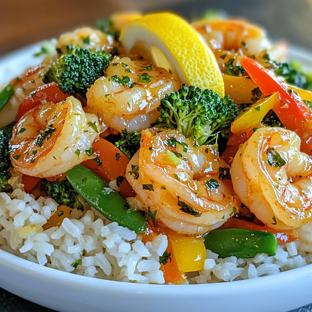 Quick meal prep Lemon Garlic Shrimp Stir-Fry Delight